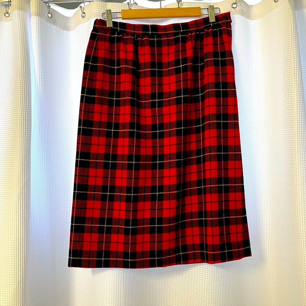 Vintage Pendleton Wallace Tartan Plaid Wool Skirt